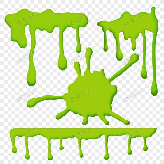 液体粘液细菌卡通三维渐变绿色图片