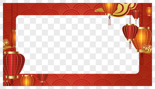 春节新年喜庆的红色几何边框图片