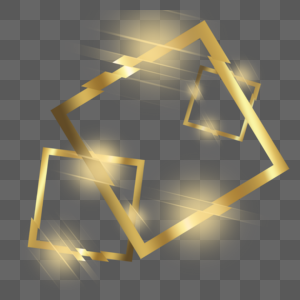 边框故障光效几何组合渐变金色图片