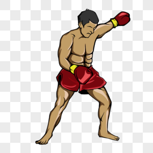 泰拳运动员卡通人物图片