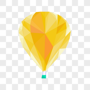 热气球低聚抽象黄色图片