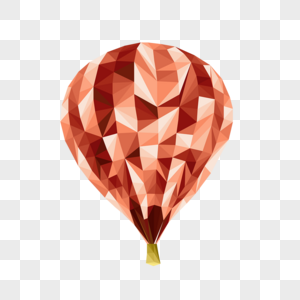 热气球低聚风格棕色图片