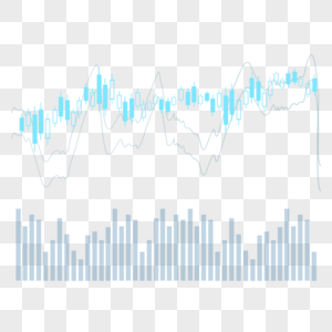 股票k线图上升趋势商业市场蓝色渐变蜡烛图图片