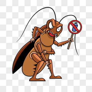蟑螂卡通插画风格棕色图片