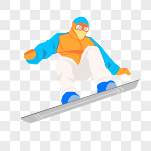 滑雪卡通滑雪蓝色图片
