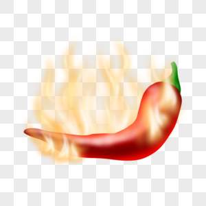 火焰燃烧辣椒写实红色食物图片