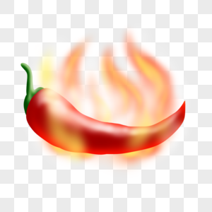 火焰燃烧辣椒红色食物写实效果图片