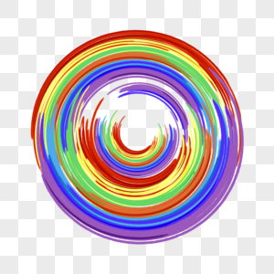 笔刷圆圈抽象彩色水彩圆环图片