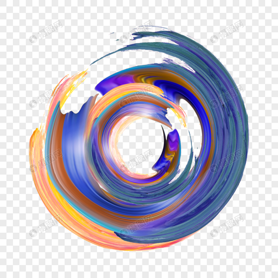 笔刷圆圈抽象几何水彩图片