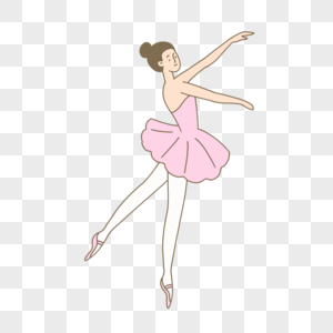 跳舞芭蕾女孩粉色卡通图片图片