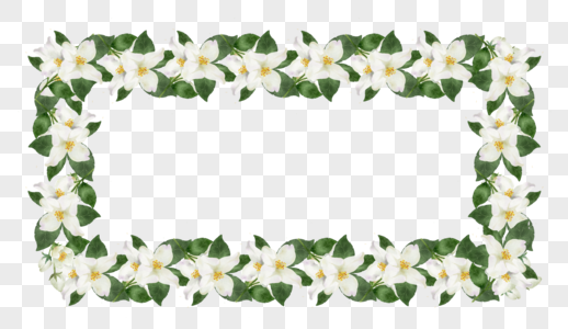 花卉卡通绿叶百花装饰边框图片