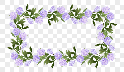 花卉紫色花朵边框图片