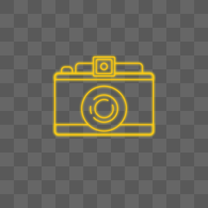 霓虹相机黄色线条相机图标图片