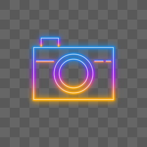 霓虹相机彩色渐变相机图标图片