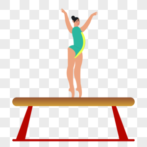 体操运动平衡木训练图片
