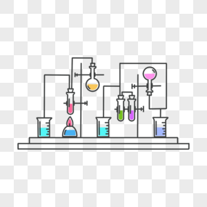 化学实验材料简笔画流程图片