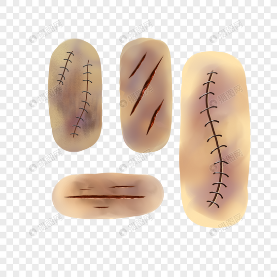 伤口卡通手术伤疤瘀伤图片