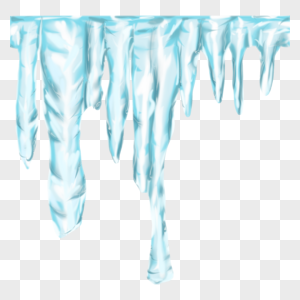 冰柱光滑透明蓝色图片