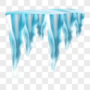 冰柱悬挂蓝色冰块图片