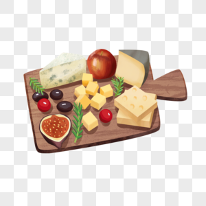 奶酪食物合集和多种水果图片