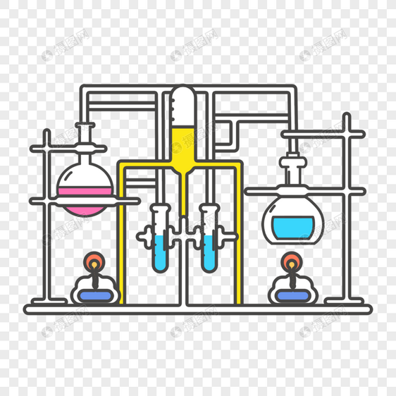 化学实验教学卡通药剂酒精灯图片