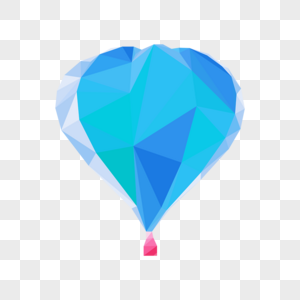 气球低聚几何蓝色图片