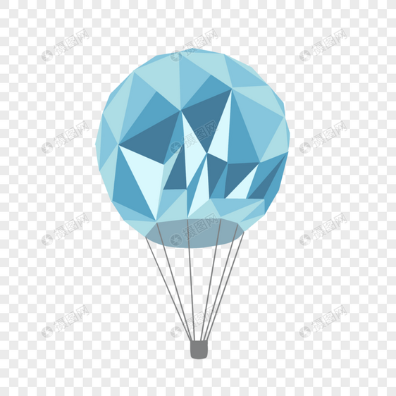 气球低聚抽象蓝色图片