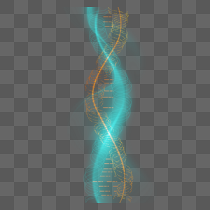 dna分子结构黄蓝双色抽象螺旋图片