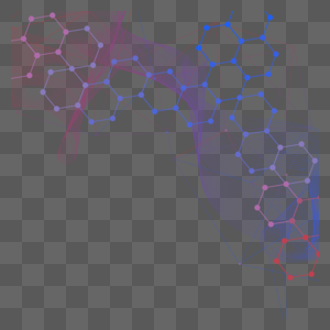 几何分子结构抽象风格光效蓝色科技图片