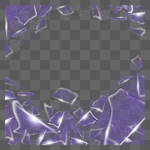 玻璃破碎紫色抽象碎片图片