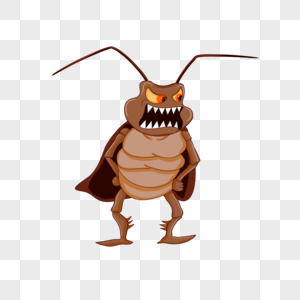 蟑螂生气卡通风格图片