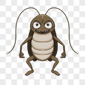蟑螂表情卡通棕色图片