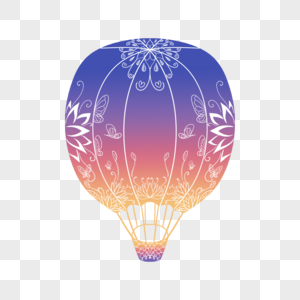 热气球禅绕画抽象渐变色装饰图片
