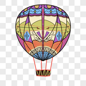 热气球曼陀罗涂鸦绘画图片