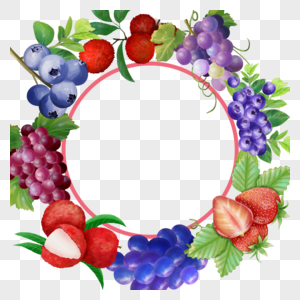 水果边框水彩蓝莓图片