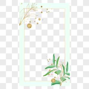 植物ins淡绿色长方形边框图片