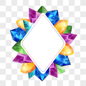 宝石水晶闪烁彩色边框图片