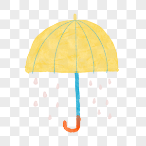 雨伞黄色下雨撑伞卡通图片图片
