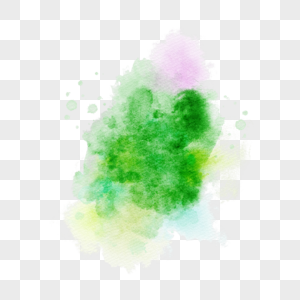 笔刷绿色晕染叠加水彩风格图片