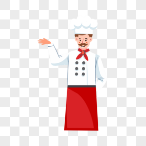 瘦厨师红色围裙创意图片图片