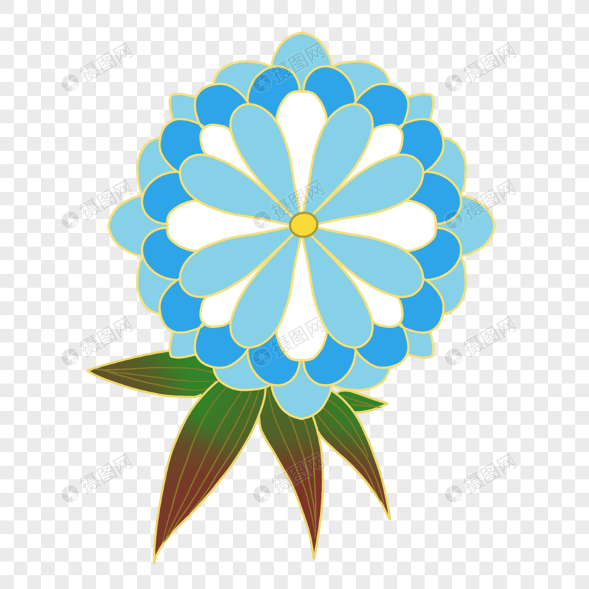 紫阳花圆形蓝色花朵图片元素素材下载 正版素材 摄图网