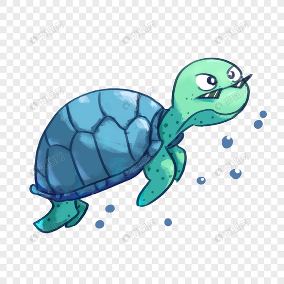 海龟水彩可爱卡通动物图片