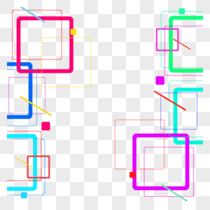 商务科技彩色方形线条边框图片