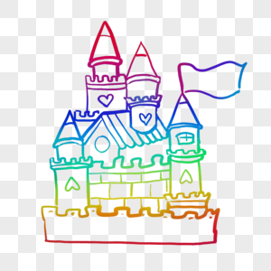 城堡彩虹光效图标图片