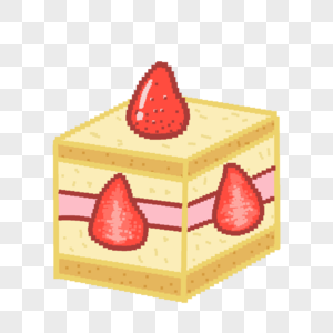 草莓水果蛋糕像素风格图片
