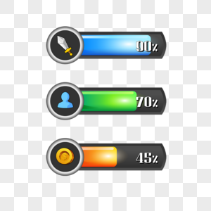 进度条游戏ui图标电池条图片