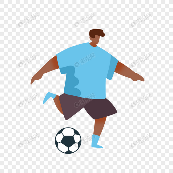 足球概念比赛运动插画蓝色图片