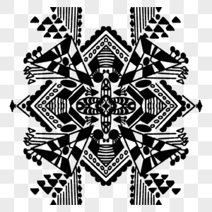 纹饰阿兹特克图案几何三角黑色部落图片