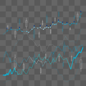 股票市场走势图分析蓝色折线图高清图片