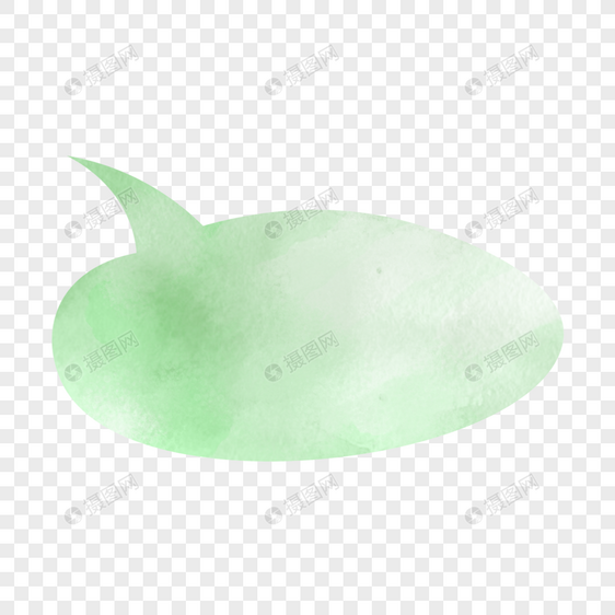 笔刷渐变绿色椭圆水彩气泡图片